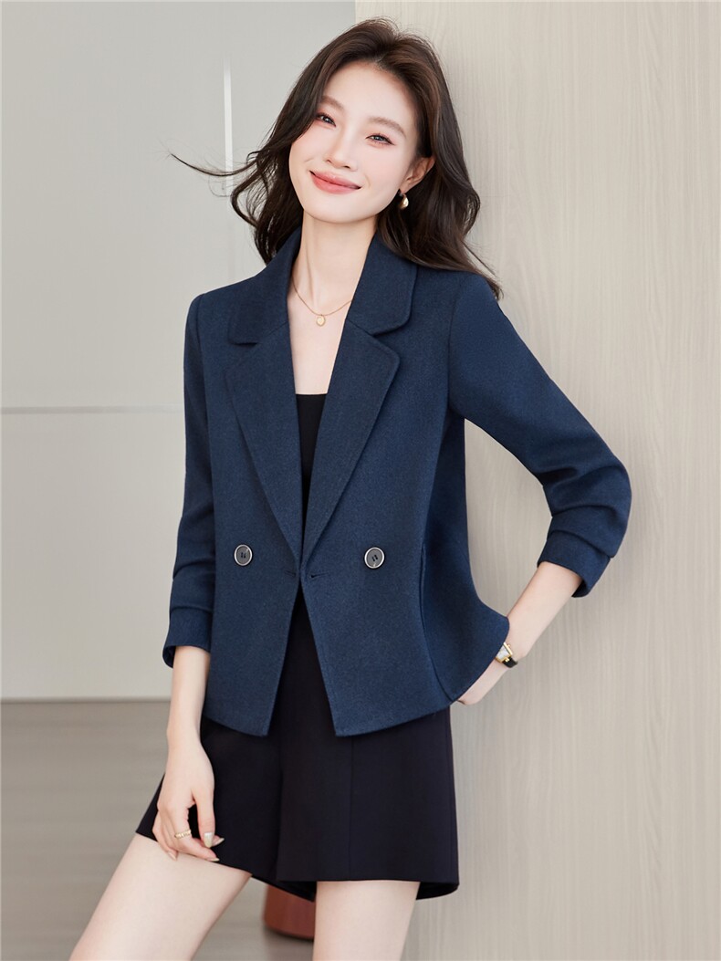 《档口现货》2026秋装新款气质短款休闲百搭加厚毛呢西装外套女,女装短外套,时尚风爆