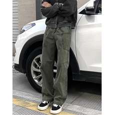 美式复古男潮牌宽松多口袋工装裤高街痞帅直筒休闲裤MKD807P52，男装工装外套，星座1013-5