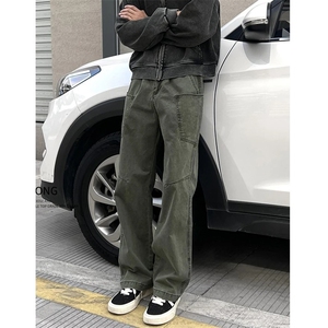 美式复古男潮牌宽松多口袋工装裤高街痞帅直筒休闲裤MKD807 P52图片
