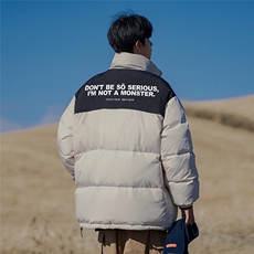 山系港风字母印花时尚宽松休闲立领棉服A247-MY82535特批85控138，男装棉衣，电商A247