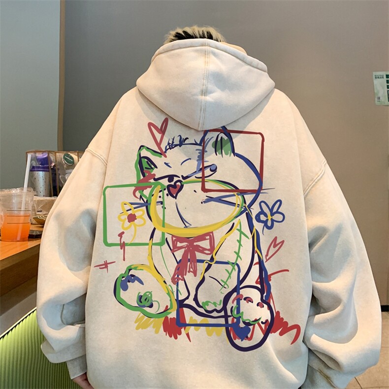 美式潮牌重磅水洗做旧连帽卫衣力推大码男XZ517A-2-Y7741-P68,男装卫衣,星座517A-2