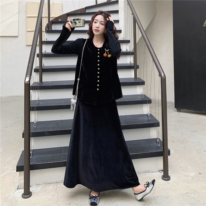 无袖马甲半身裙两件套女2025秋季新款洋气百搭休闲时尚坎肩套装,女装套装/套裙,2D148