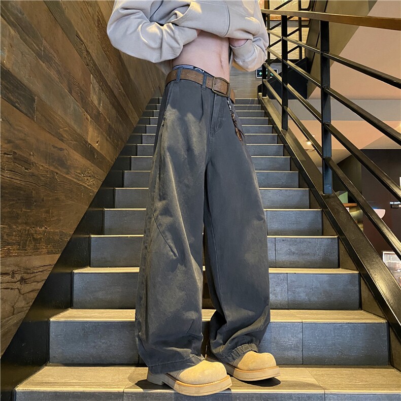 抖音品质春季新款美式弯刀做旧宽松休闲裤B315-K892-p65控88,男装休闲裤,电商B315