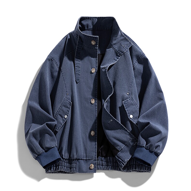 复古做旧立领夹克男春秋宽松休闲工装风潮流外套XZ309JK8013P99,男装夹克,星座309（原A406）