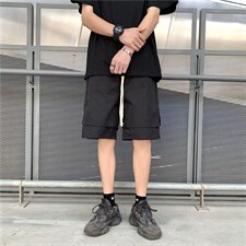 夏季五分短裤男港风宽松直筒休闲假两件休闲运动裤韩版DK633-p25，男装休闲裤，星座1008