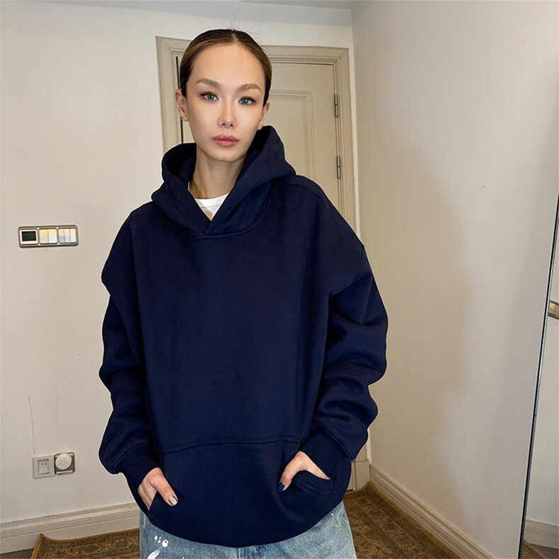 抖音得物二开 26春装美式高街短款廓形连帽卫衣男女外套LM01图片