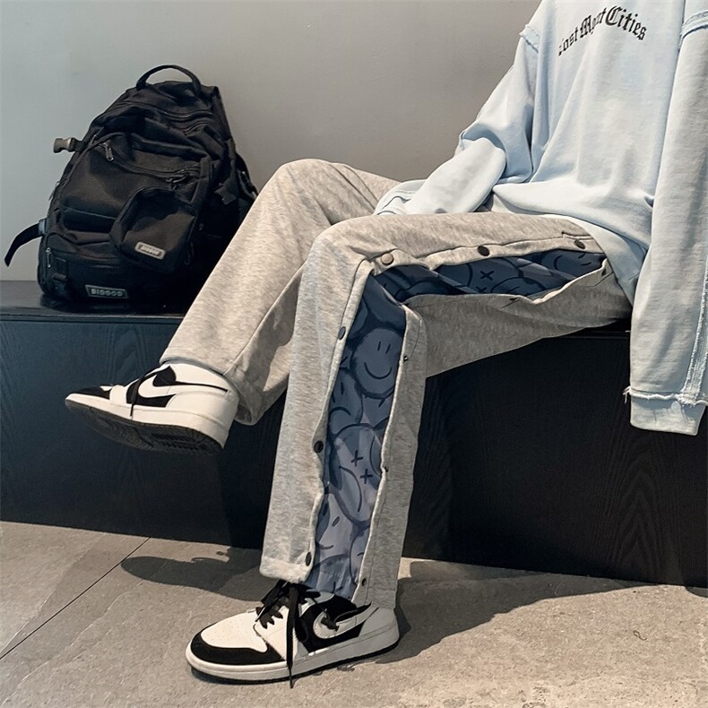 夏季韩版潮流排扣百搭宽松抽绳束脚休闲裤港风潮牌卫裤K996-P35,男装休闲裤,星座512-4