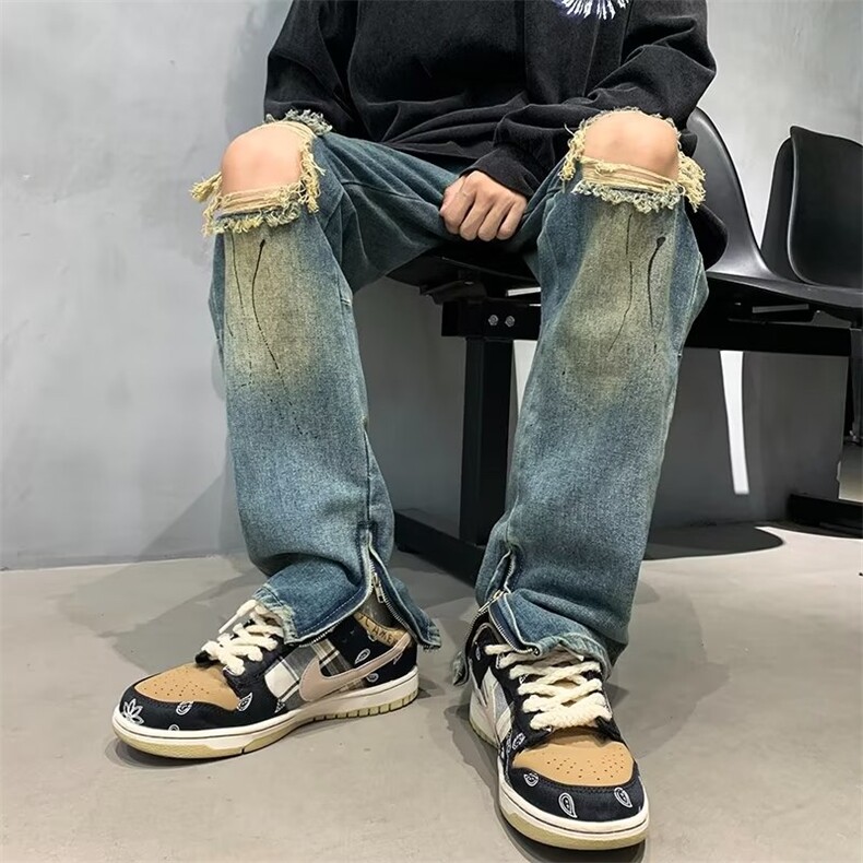 牛仔裤男秋季潮大码休闲裤子H8011P45,男装牛仔裤,星座1116-2