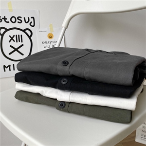 长袖衬衫男韩版工装纯色基础大众常规休闲衬衣 202-7-GC15图片