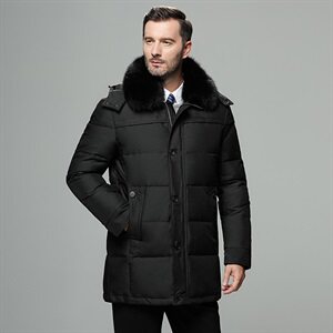 2020电商B247冬新款羽绒服中长款加厚商务抗寒带毛领男MY687-P210图片