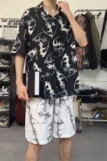 夏季美式复古休闲百搭套装男潮牌小众垂坠感宽松百搭TZ103-P43，男装休闲套装，电商A178