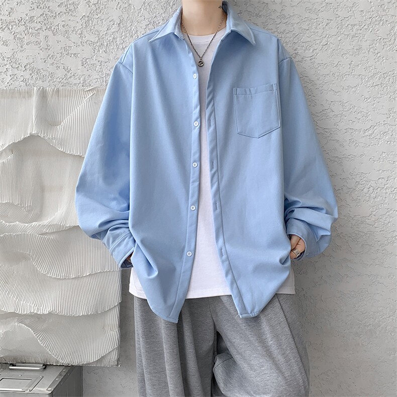 8XL-M长袖衬衫男休闲牛津纺纯棉衬衣打底外套CS517P55控78，男装衬衫，电商D206-1