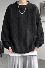 8XL-M圆领毛衣男秋冬季宽松慵懒套头麻花针织衫毛线衣MY19005P68，男装针织衫/毛衣，电商B312