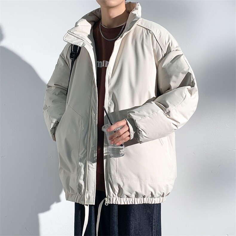 现货冬季美式休闲加厚雪山外套夹克立领纯色三防户外工装棉服,男装夹克,电商A486-1