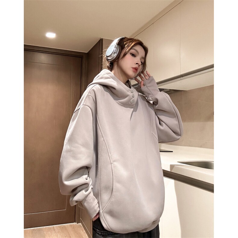 XZ809A/23W01/常规P75/控88华棉高领纽扣连帽卫衣,男装卫衣,星座809A(原222-1)