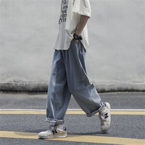 港风ins日系复古牛仔裤男宽松直筒坠感阔腿裤高街老爹裤N0904-P45图片