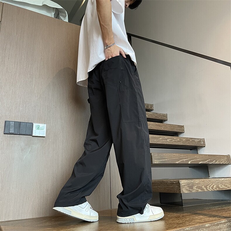 2025春季新款垂感休闲裤男宽松直筒九分裤纯色百搭K229P55,男装休闲裤,电商B278