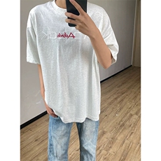 万针全刺绣工艺高品质260克双纱纯棉美式高街短袖T恤特P33，男装T恤，电商A486