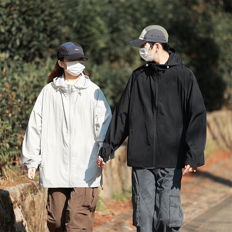 夏季薄款UPF50+防紫外线皮肤衣男宽松钓鱼防晒服外套2360-P35，男装防晒衣，星座1403A