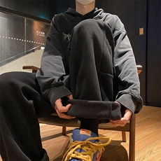 加绒加厚休闲运动卫裤男美式针织束脚裤子715-6-BX09P55（控78），男装休闲裤，星座715-6