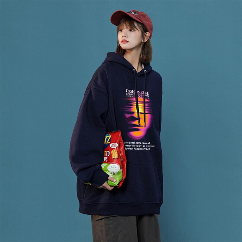 克苏鲁科技印花LOGO男女情侣潮牌连帽卫衣,男装卫衣,星座310A-4
