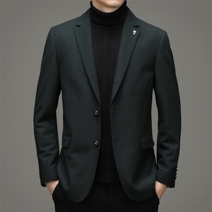 秋冬季新款时尚羊毛西服中年男士休闲外套男商务西装HM8512-P305图片