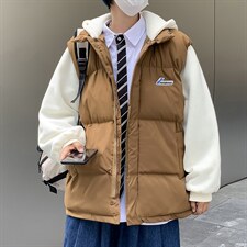 现货假两件衣M-3XL大码街头原宿连帽宽松衣拉链W2049-P72，男装棉衣，星座512-4
