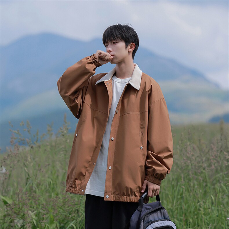 新款港风外景宽松夹克男撞色衬衫领上衣外套DSA157B-JK7863-特P70,男装夹克,电商A157B