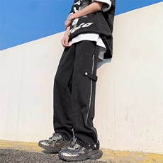 牛仔裤男夏季宽松潮流高街重磅阔腿裤WH30P48，男装牛仔裤，星座1116-2