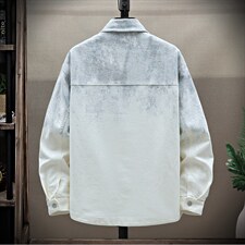 美式复古扎染牛仔夹克2026新款宽松休闲衬衫外套A436-2811-P70，男装夹克，电商A436