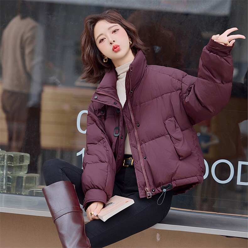 美拉德洋气时尚短款连帽羽绒服女2025秋冬季新款小个子白鸭绒外套,女装羽绒服,E百度