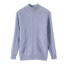 2024秋季新款菱形格长袖半高领纯色套头衫男女通用，童装毛衣，魁星羊绒