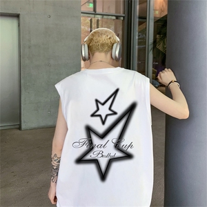 特P19控38 220g纯棉美式宽松背心男女无袖t恤潮CB3164图片