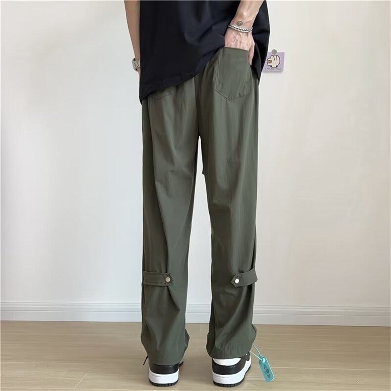 休闲裤男夏季高级感垂感直筒冰丝时尚宽松百搭长裤XB497_P35有货,男装休闲裤,星座302B