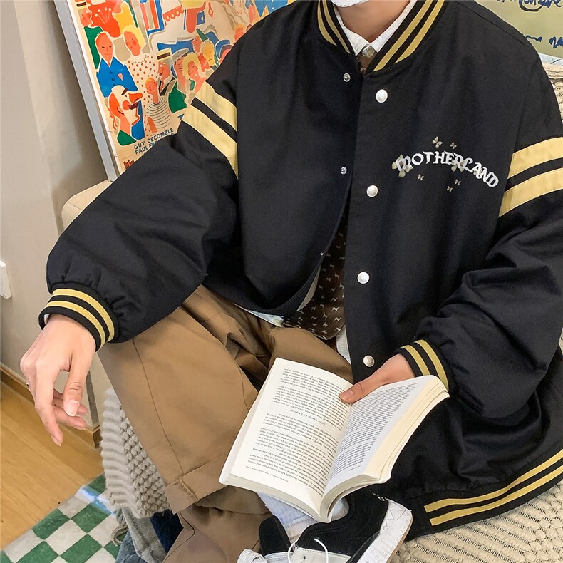 23春季新款时尚潮流美式西海岸螺纹棒球服百搭夹克G297P65控88图片