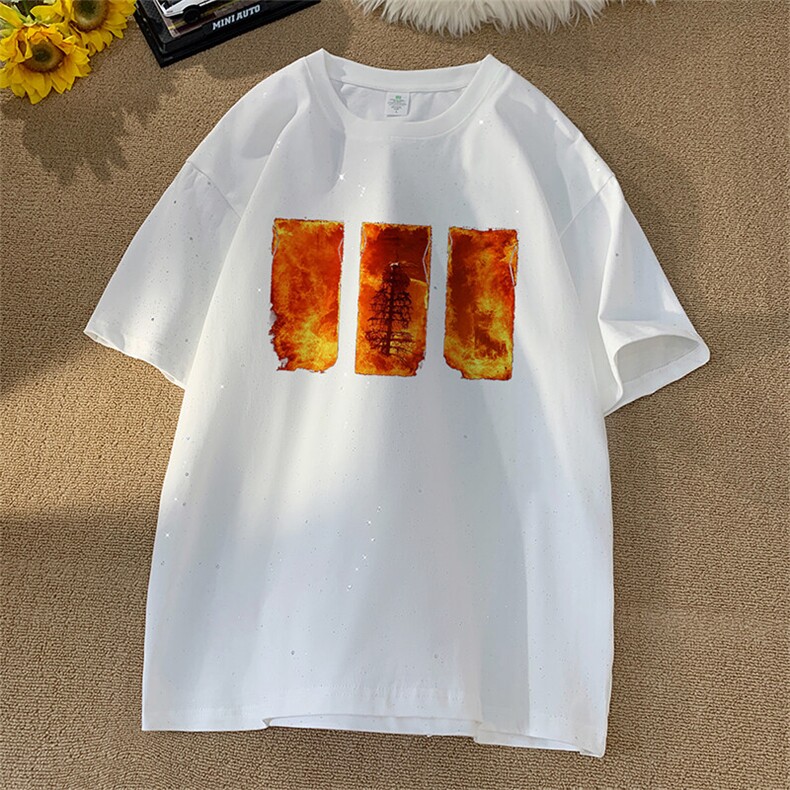 可48小时发货支持抖音得物来样二开美式满天星亮片短袖T恤MTX632,男装T恤,电商A486