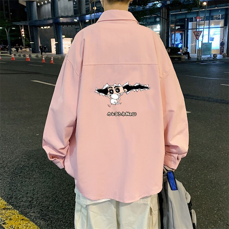 春季长袖衬衫男宽松港风衬衣男外套男CSCS289-P35，男装衬衫，电商B371