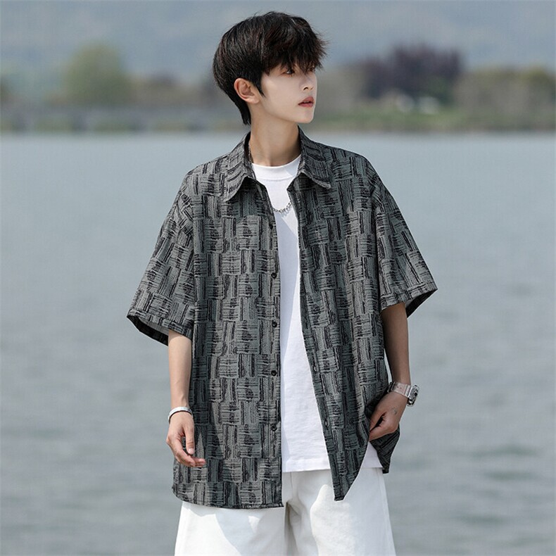 8XL-M花衬衫男款短袖夏季冰丝薄款花衬衣大码寸衫外套DC28013P38,男装T恤,电商B312