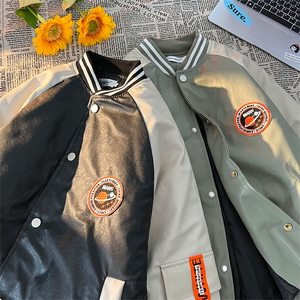 冬季现货加厚棒球服飞行服棉服PU情侣棉服男女M05-P100图片