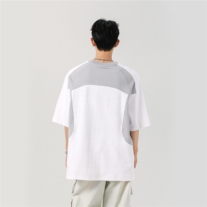 凉感双色拼接设计羽毛球球服大码M-5XL短袖T恤男DX78029P50控78图片