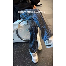 网图美式ins高街hiphop小从豹纹牛仔裤货号K2462P48，男装牛仔裤，电商A063