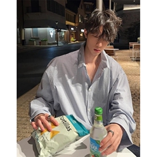 少年感复古小格子长袖衬衫男宽松老钱轻薄透气打底上衣C28，男装T恤，星座1116A（原606A-3）