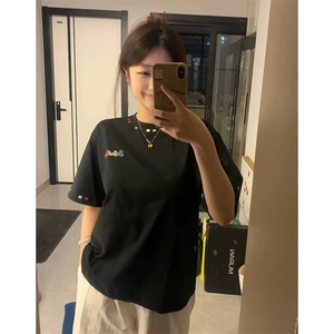 万针全刺绣工艺 高品质260克双纱纯棉美式高街短袖T恤 特P33图片