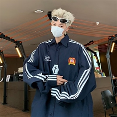 【有货】DHJ22-特P38新款2024春秋季宽松学院风衬衫外套潮，男装衬衫，星座603-2