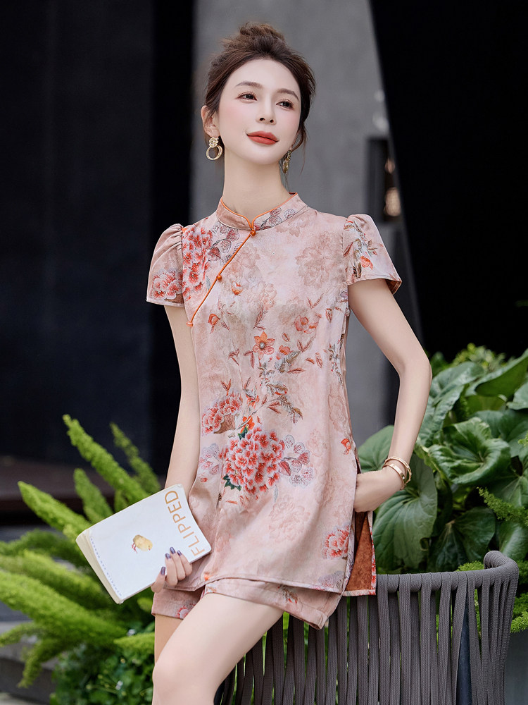 新中式国风短裤套装女2025夏新款气质减龄大方得体一整套ootd穿搭,女装套装/套裙,曼琳思菲