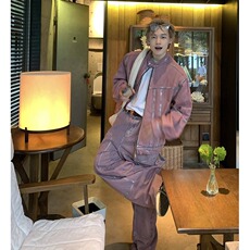 2024美式高街废土风设计感牛仔外套男女潮流宽松休闲上衣，男装工装外套，星座506A