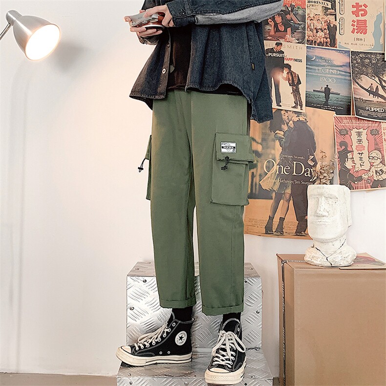 休闲裤子男春季新款韩版宽松工装裤港风百搭九分裤DS659T,男装休闲裤,电商A102