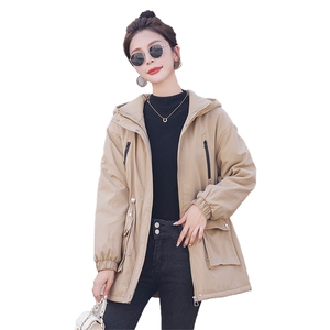 现货！！2025冬季新款加绒加厚外套女连帽中长款棉衣宽松派克棉服图片