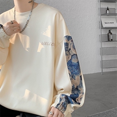 现货春季新款拼接圆领高品质百搭卫衣A059-WY7866-P35控58，男装卫衣，电商A059