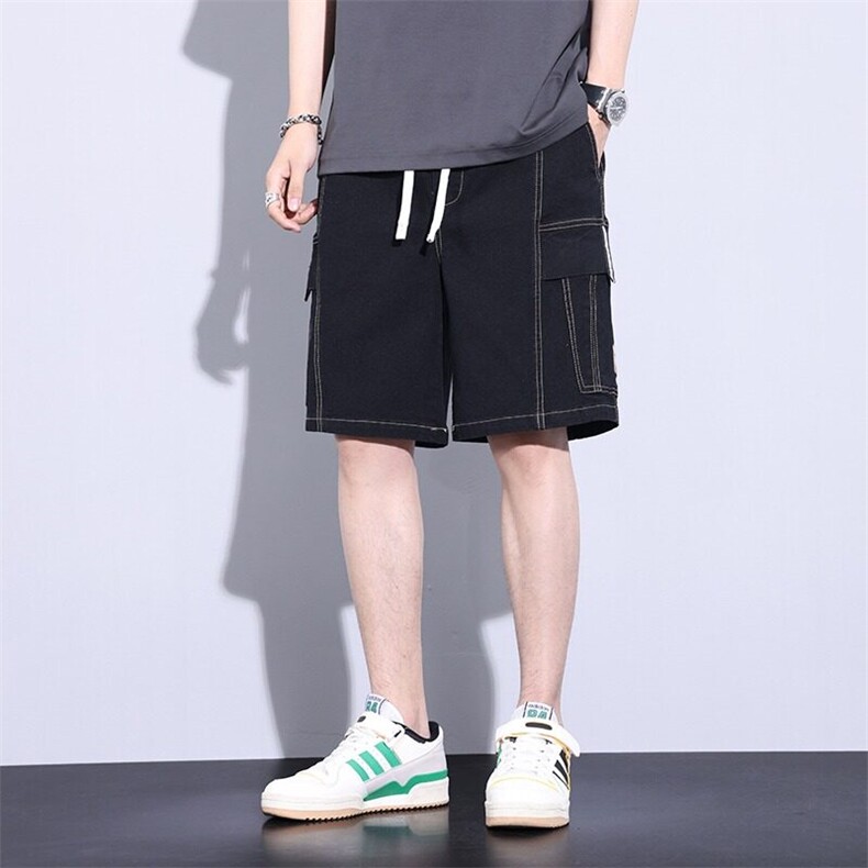 2025夏季新款男工装短裤夏季纯棉薄款美式潮牌加大加肥休闲,男装牛仔裤,星座715-4